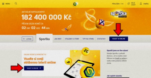 Sportka online kurzy živě